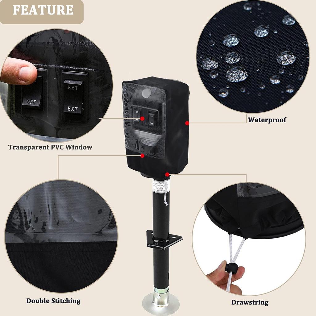 Защитная крышка для домкрата автодома, погодостойкий протектор, крышка для дышла с прозрачным окном для автодома, мобильного дома, гаража, внедорожного прицепа, морского транспорта