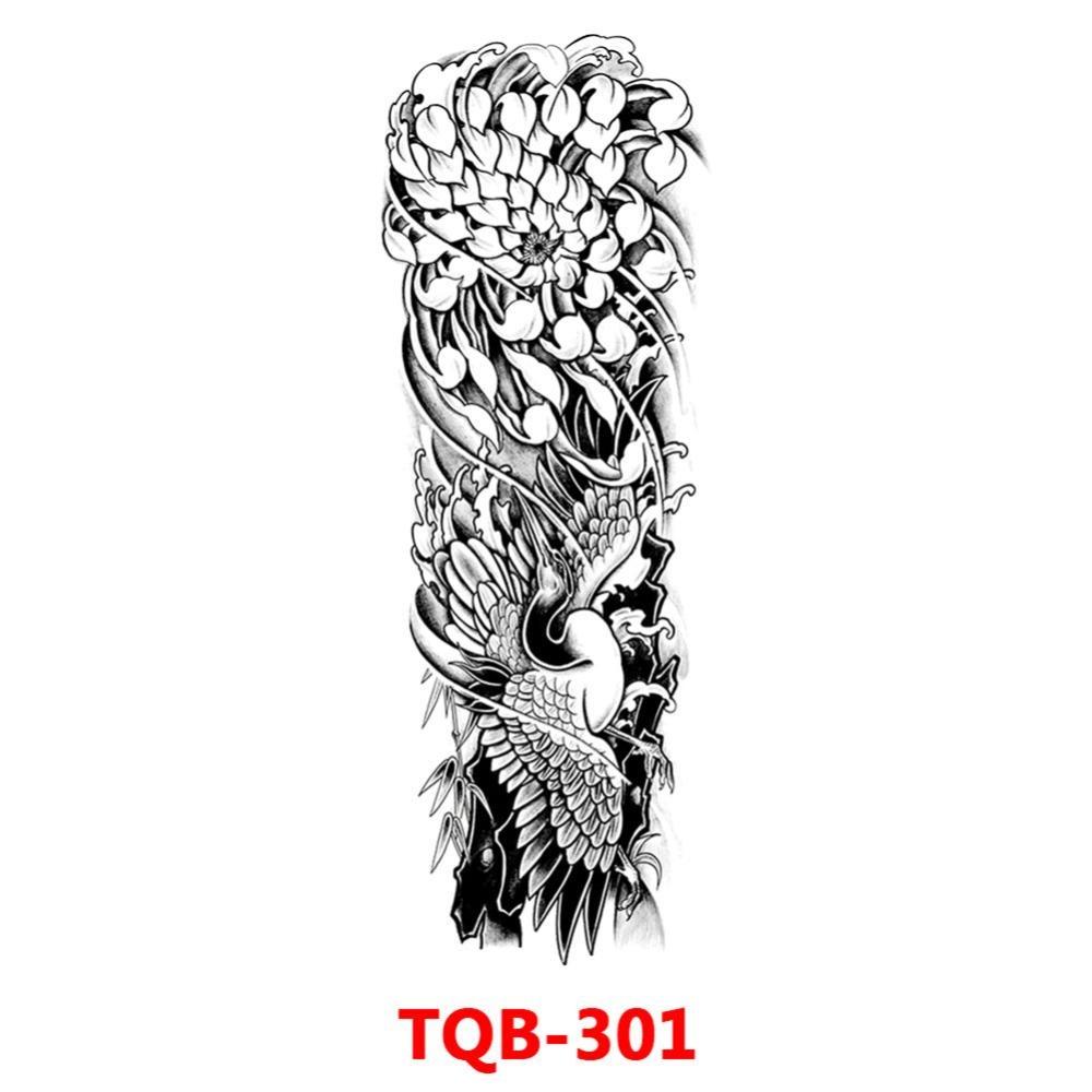 Full Arm Fake Tattoo Sleeve Men and Women Temporary Tattoo Sticker Lion Werewolf Cross Big Arm Tattoo Waterproof
