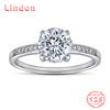 Lindon Classic 925 Sterling Silver Zircon Ring Ladies Jewelry Wedding Promise Party Gift