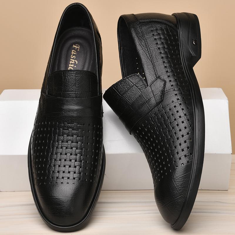 Мужские туфли из натуральной кожи, мягкие нескользящие резиновые мокасины, люксовые брендовые мужские повседневные плоские дышащие деловые туфли, классические мокасины