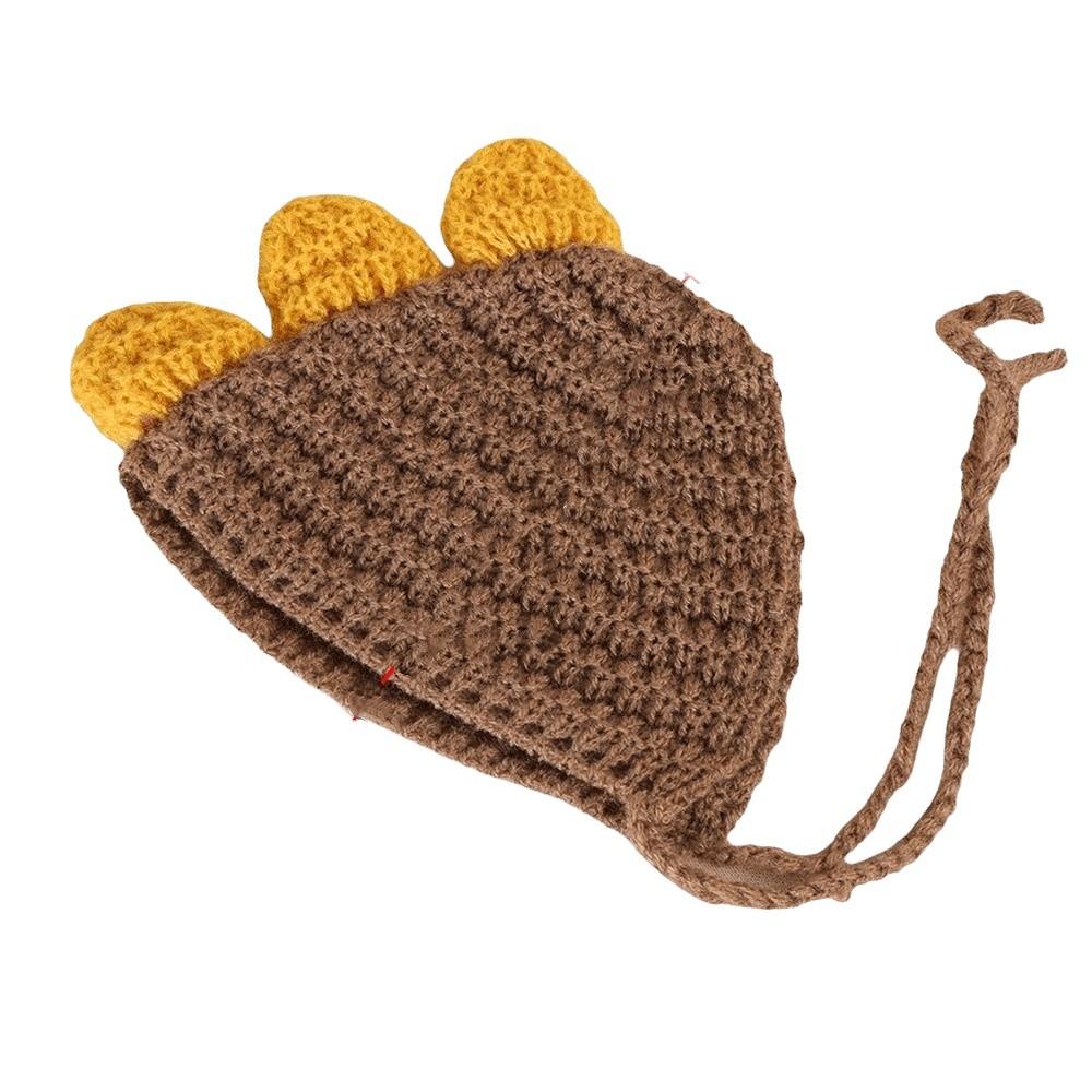 Autumn Winter Puppy Knitted Hat Ruffle Cat Woolen Hat Pet Accessories Dog Warm Hat Winter