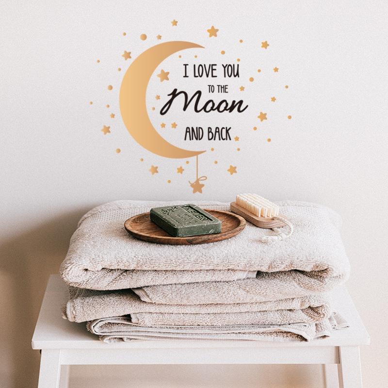 Romantic Moon Star Wall Sticker Wall Decor For Bedroom Living Room Removable PVC Wall Sticker Sticker On Wall Home Decor