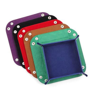 Складной шестигранный лоток для хранения игральных костей, креативный складной лоток из искусственной кожи и бархата, коврик для офисного рабочего стола