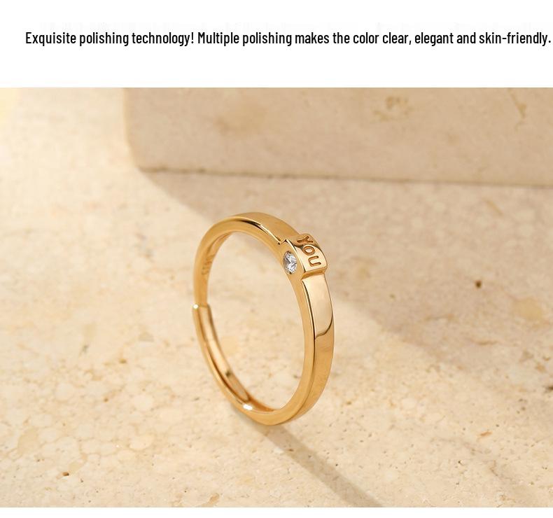 Парные кольца для пары из стерлингового серебра 925 пробы с гравировкой "Ты и Я" и бриллиантами - Унисекс, персонализированный дизайн
