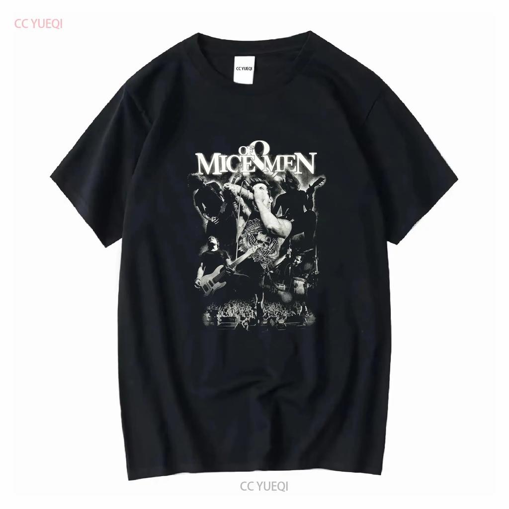 Футболка с принтом группы Of Mice Men Маленькая Хардкор Металл Черная винтажная стираная Унисекс Стильная Универсальная Мягкий топ для повседневной носки графический