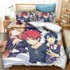 3D Аниме Food Wars! Напечатанный постельный комплект Shokugeki no Soma Пододеяльник Наволочка Постельный набор Постельное белье Простыня Покрывало Полный размер