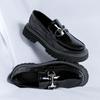 Мода 2025 Британский стиль Мужские деловые кожаные туфли на толстой подошве Высококачественная кожа Оксфорды Противоскользящая резиновая подошва Свадебные мужские лоферы