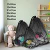 Black Laundry Bag Nylon Mesh Pouch Portable Drawstring Storage Pouch Bag