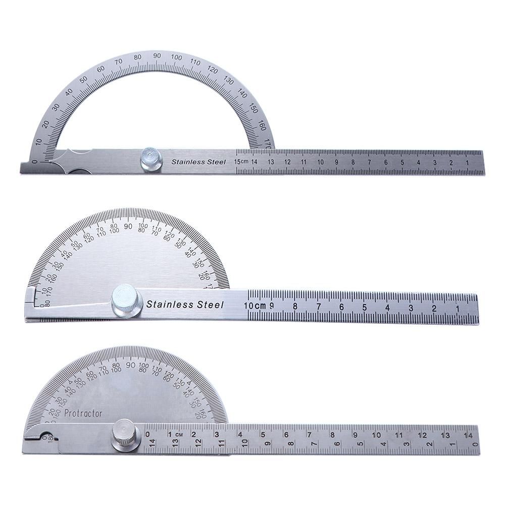 Rotary Round Head Goniometer Measuring Ruler Stainless Steel 180 Degree Protractor Adjustable Protractor Angle Ruler Protractor