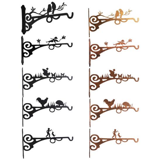 Настенная вешалка для растений, настенный крючок с металлическим покрытием, устойчивый к ржавчине, внутренний и наружный кронштейн для подвешивания растений, фонарь с колокольчиком, кормушка для птиц