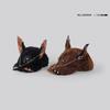 Sherpa Fleece 3D Wolf Head Hat with Rivet Chain Decor, Gothic Punk Cosplay Hat for Halloween Party, Multi‑Colors Available