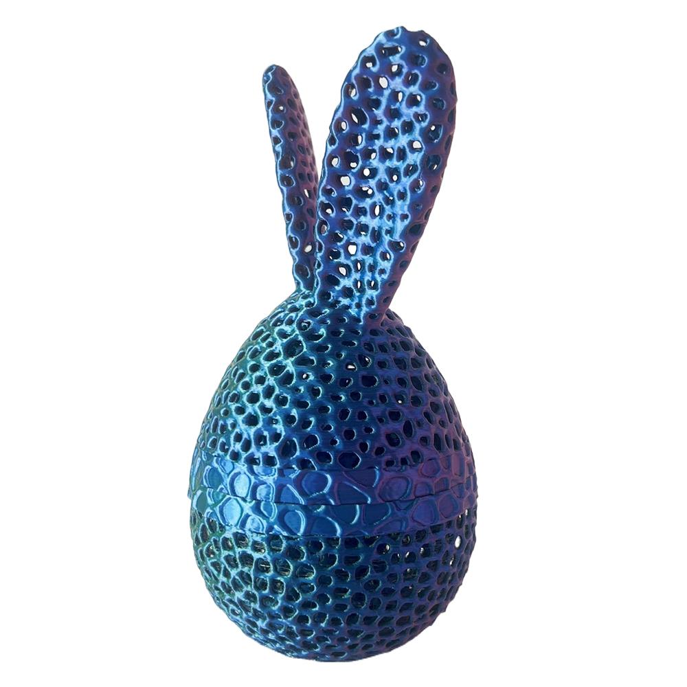 Handmade Easter Bunny Egg Printed Toy 3D Printed Easter Eggshell Statue Easter Eggs Figurines  Desk