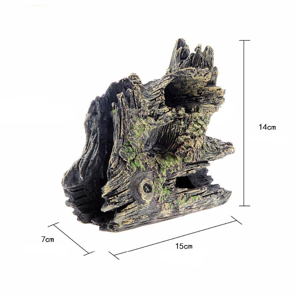 Holes Hollow Tree Trunk Artificial Resin Wood Hideout Aquarium Log Caves Fish Hiding  Fish Tank