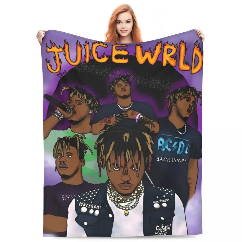 Juice Music Wrld Fuzzy Blankets The Party Never Ends Funny Throw Blanket for Sofa Bedding Lounge 200x150cm