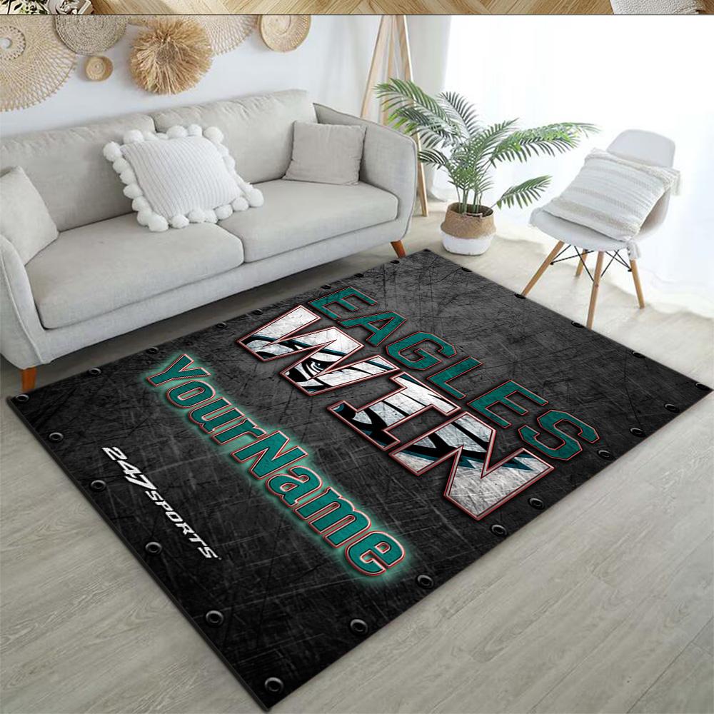 Philadelphia Eagles Customizable Name Floor Mat Suitable For Dining Room Foyer Bedrooms Decorate Room Antislip Carpet Decorate Offices