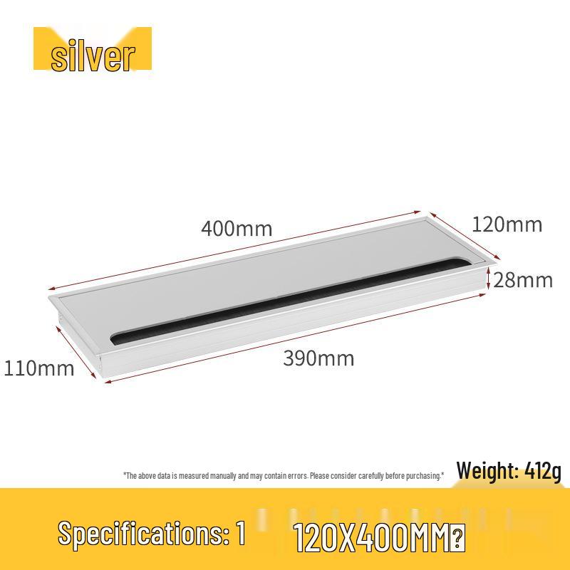 Desktop Cable Management Box: Flip-up Cover for Desk Cable Hole - Wire Pass-through and Decorative Rectangular Plate