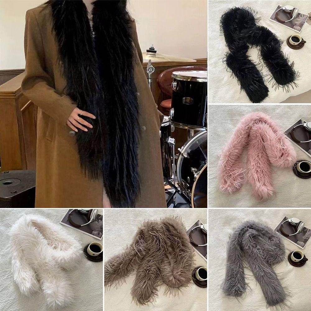 180cm Y2K Girl Scarf Thick Fluffy Luxury Wraps Shawl Fashionable Ladies Tassels Scarves Outdoor