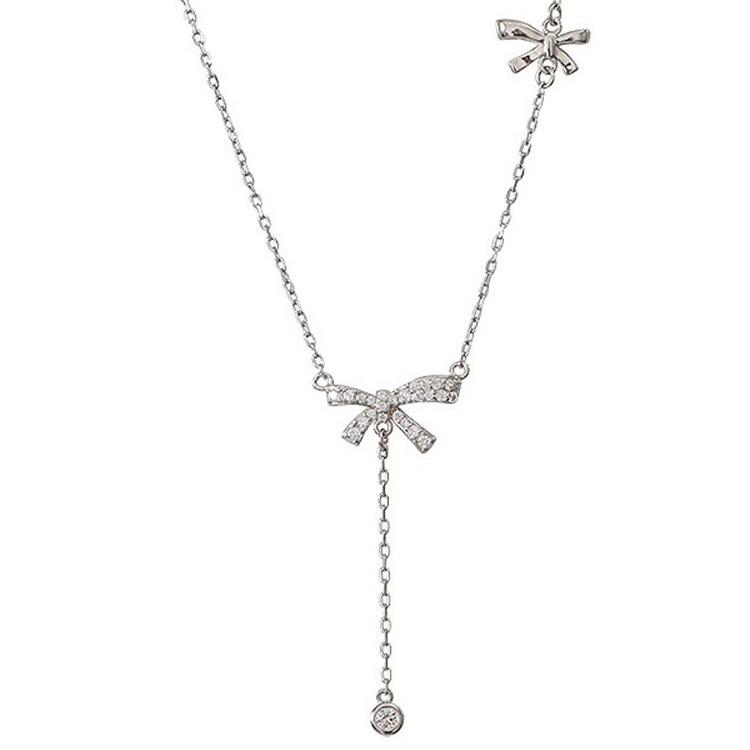 Ожерелье с кисточками и бантом, женское, легкое, роскошное, нишевое, цепочка на ключицу, универсальная, модная бижутерия