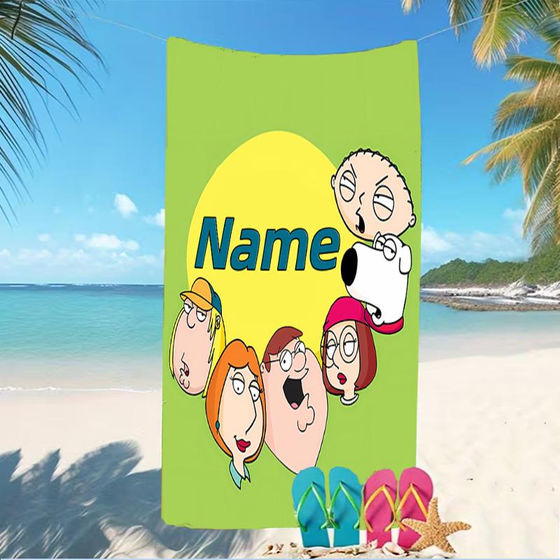 Customizable personalized beach towels Family Guy themed designs.Suitable for the beach, yoga, sports;ideal as beach accessories