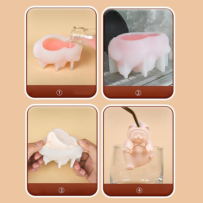 3D замороженная панда подвесная чашка силиконовая форма для напитков форма для льда кошка собака форма для мусса животное торт желе форма для мыла свечи