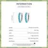 BAMOER 925 Sterling Silver Stackable Blue Turquoise Ear Buckles for Female Fashion Modern Hoop Earrings for Women Fine Jewelry