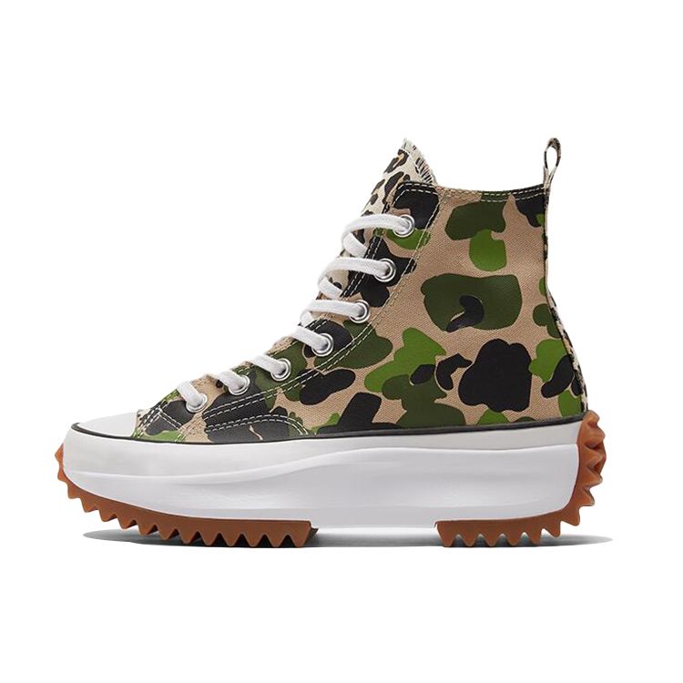 Converse Run Star Hike High Archive Print Camo Unisex Sneakers Green Candied-Ginger Piquant-Green 170913C