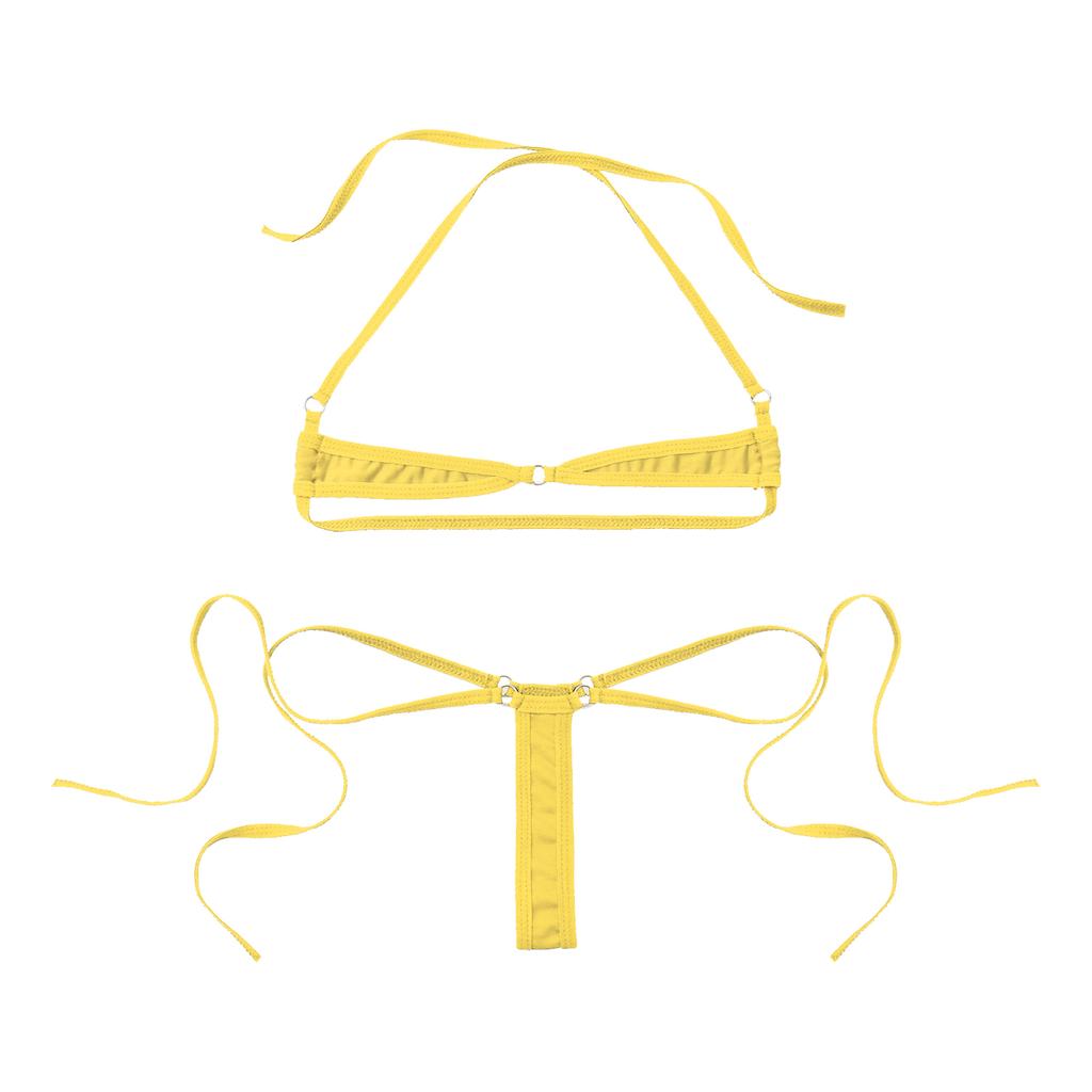 Женский комплект из двух частей микро-бикини, купальный костюм, пляжная одежда, нижнее белье, нижнее белье на шнуровке, бюстгальтер с бретельками и стрингами