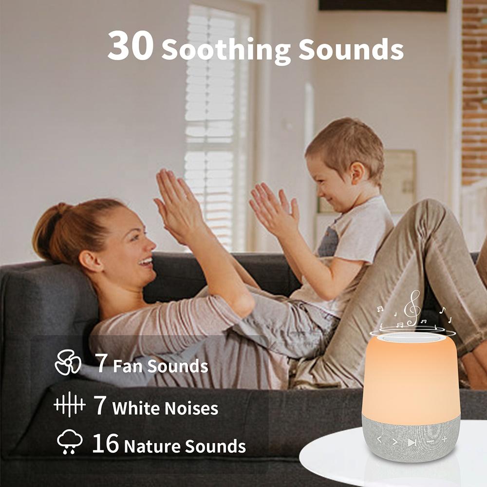 HiFiD Rechargeable LED Night Light with Touch Control White Noise Machine for Babies 7 Colors Projection 30 Soothing Sounds
