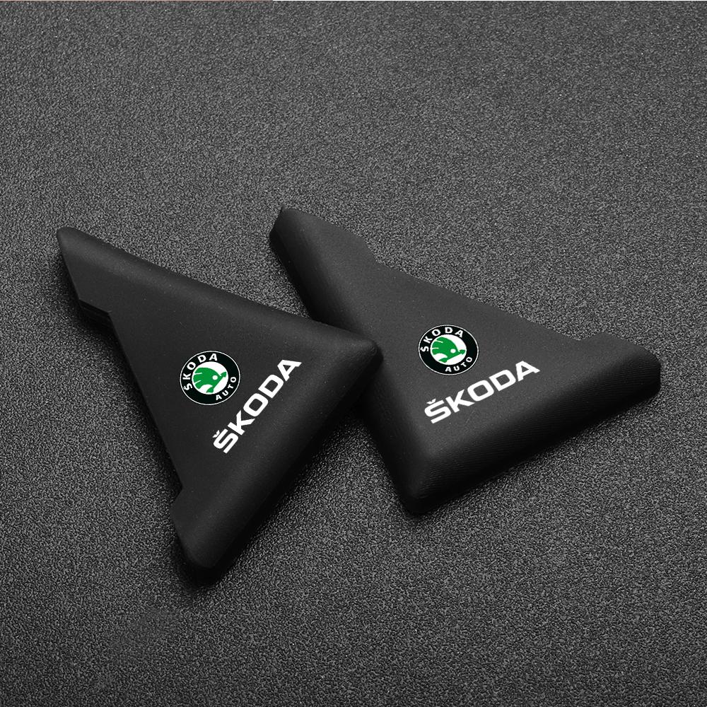 2Pcs Silicone Car Door Corner Anti-Scratch Protector Cover Accessories For Skoda Kodiaq Octavia Enyaq Kamiq Scala Rapid Superb 3 oad366