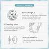 WOSTU 925 Sterling Silver Simple Beads Hoop Earrings Ear Buckles with Zircon Fine Jewelry For Women Girl Party Daily Gift