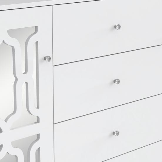 Kitchen Supplies Sideboard Multilayer Compartment Locker Mirror Surface Cabinet Door Modern Furniture MDF Bedroom Living Room Floor Household Side