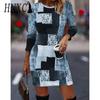 Women's Fashion Autumn Winter Long Sleeve V-Neck Casual Dresses