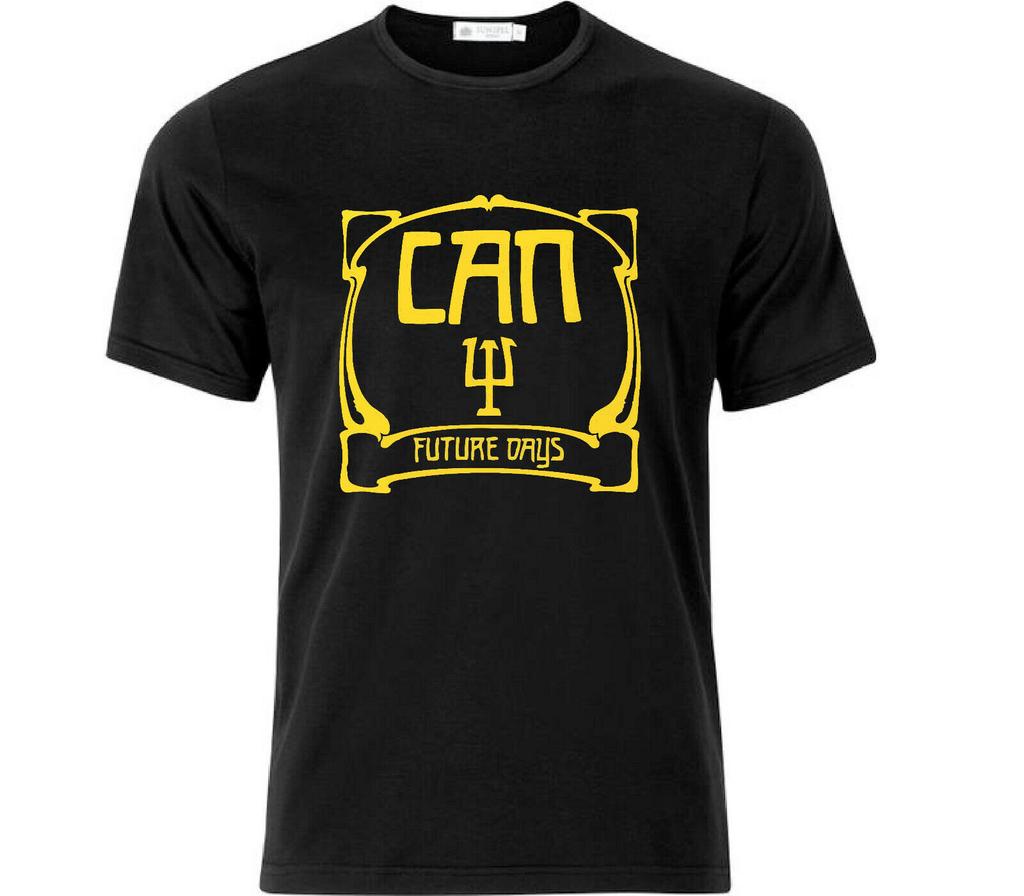 New can future days yellow print krautrock music t shirt black band60708090