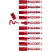 Marqueur Permanent - Edding - 500 - Rouge - Lot De 10 - Pointe Biseautée