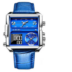 LIGE 8925 Stainless Steel Sports Original Brand Watch Waterproof Men Quartz Analog Digital Wristwatch for Man Relogio Masculino