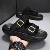 Fashion CYYTL Mens Summer Slippers Casual Shoes Beach Sandals Outdoor Slides Leather Walking Comfort Lightweight Luxury Designer Fashion