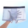 Летние боксеры из ледяного шелка, мужское нижнее белье, U-образные выпуклые боксеры, мужские сетчатые бесшовные шорты, брюки, размер L-5XL