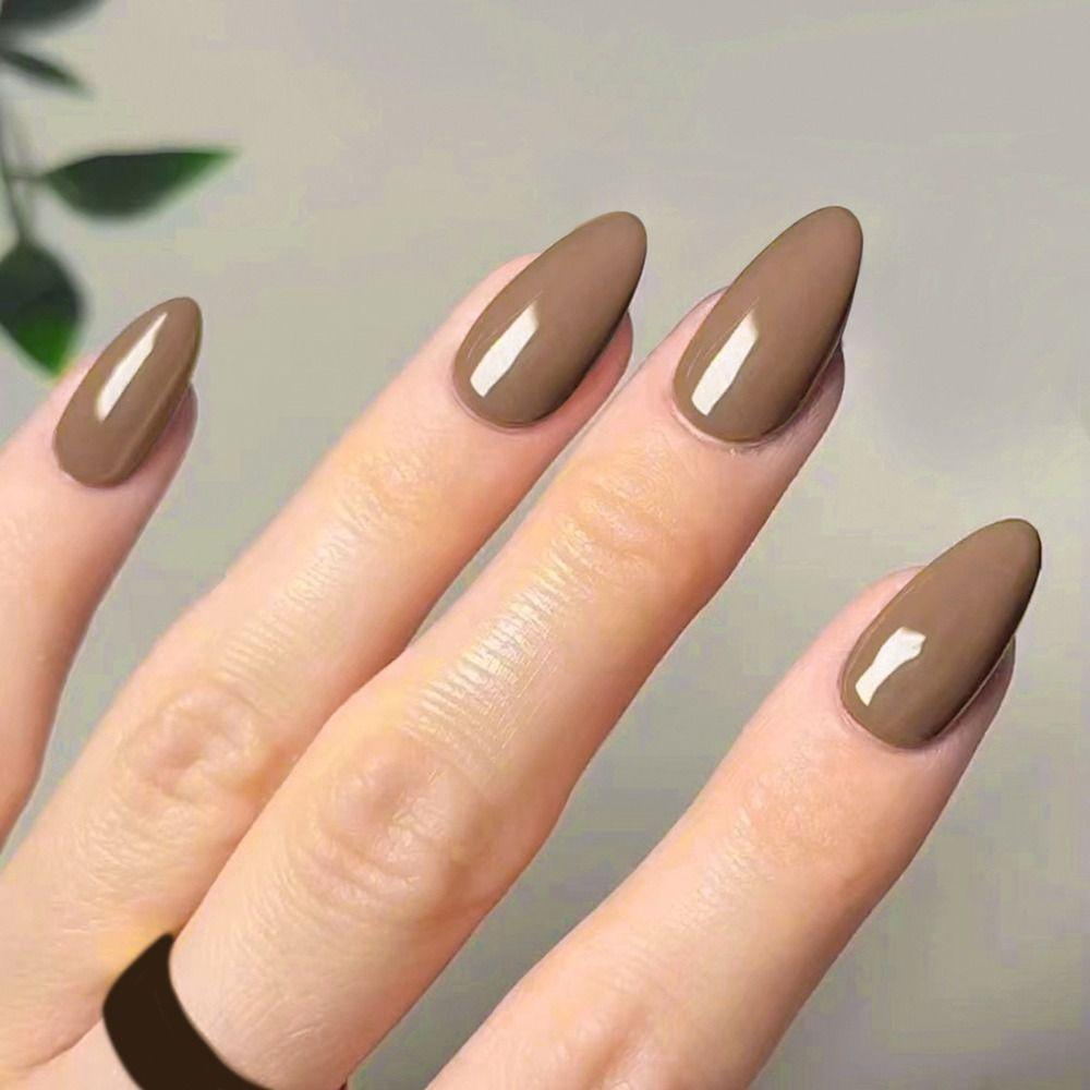 Французские накладные ногти, длинные миндалевидные кончики ногтей, маникюр, накладные ногти своими руками