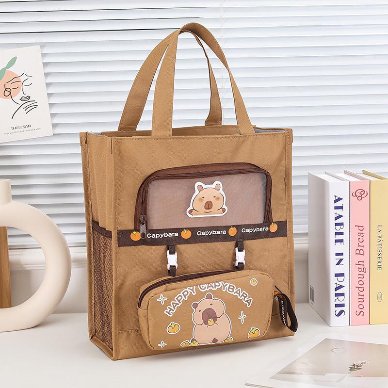 Канвасная сумка-тоут А4 с пандой - Большой вместимости для студентов и детских книг