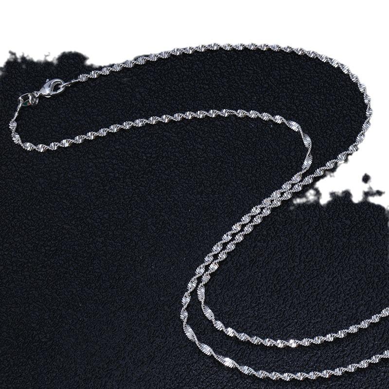 Кулон 'Груша' с инкрустацией рубинами и посеребренной цепочкой 'Двойная водная волна' из серебра S925