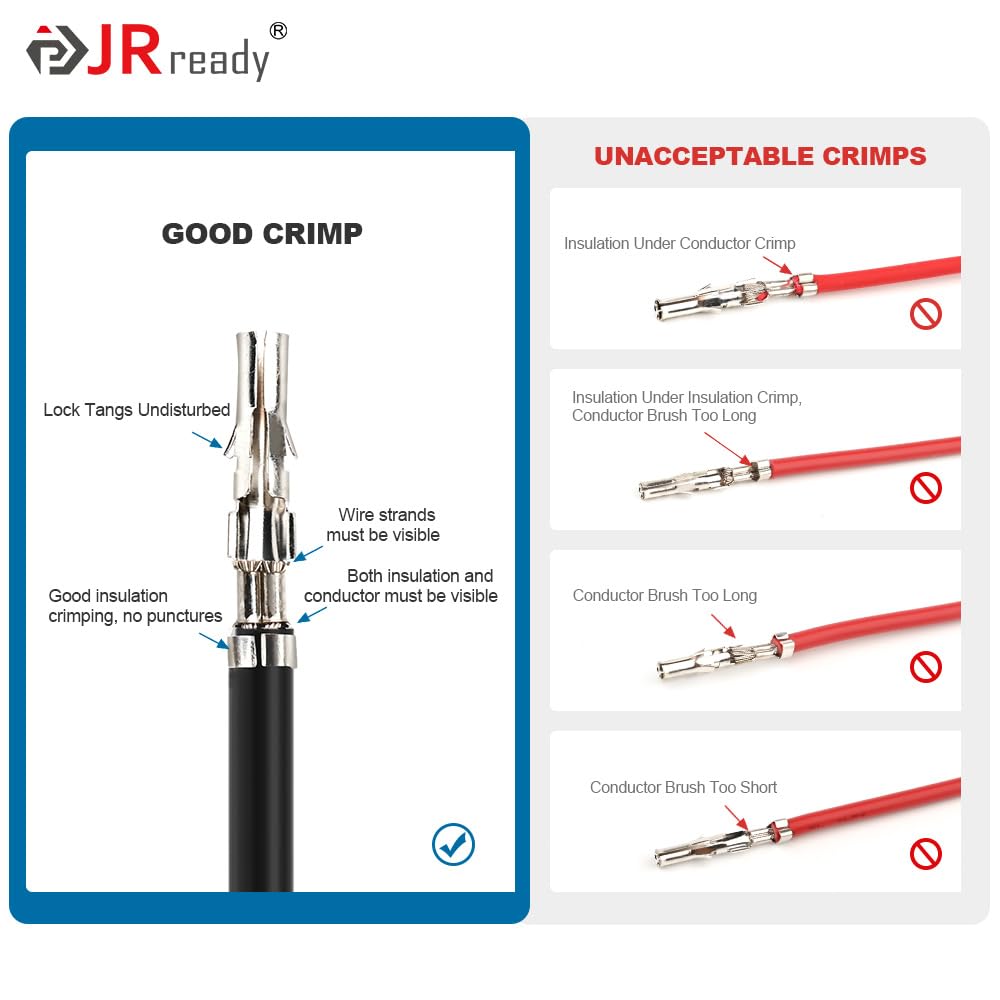 JRready ST6416 Standard.093 Pin And Socket Connectors 3 Circuits (6 Matched Sets), 14-20 AWG, Compatible With Molex Standard.093 3 Pin Male& Female