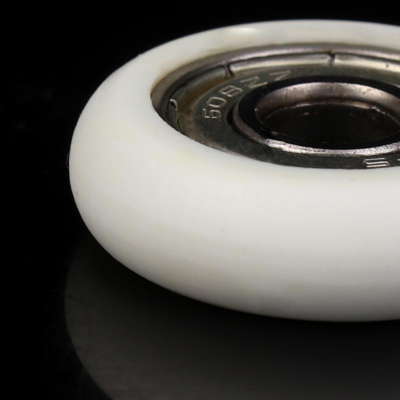 1Pc 608 Zz 8*30*8.5Mm Pom Nylon Round Type Roller Wheel Pom Wrapped 608Zz Bearing Pulley Plastic Wheel