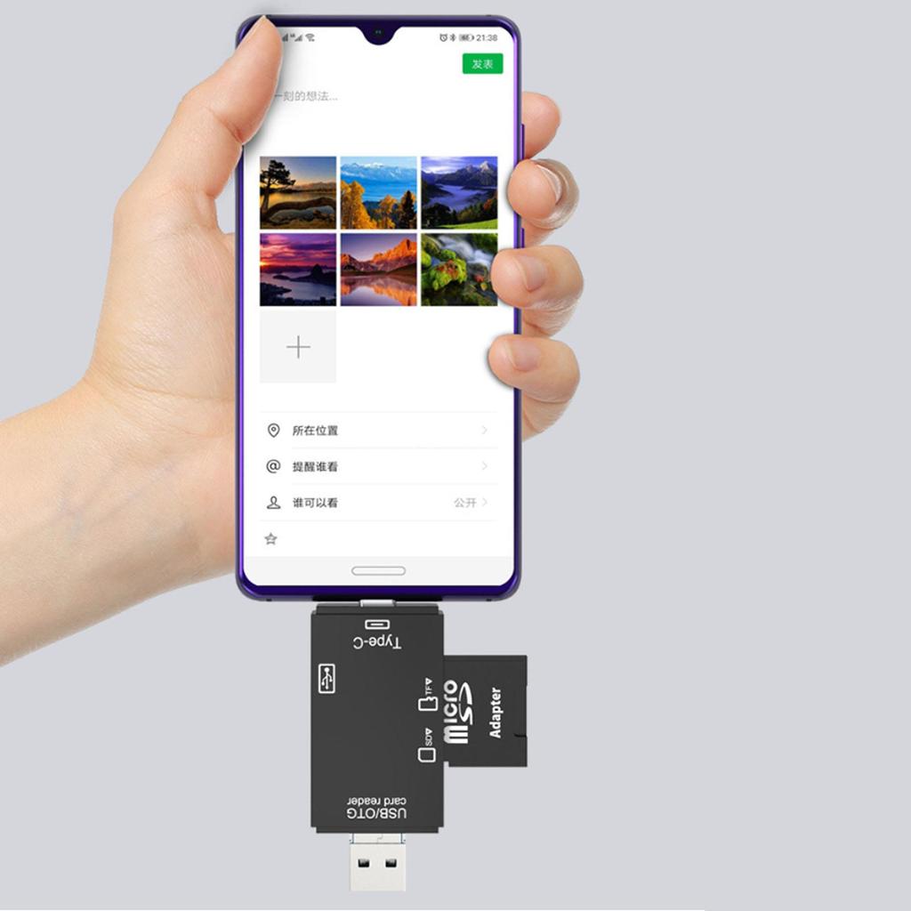 Многофункциональное устройство чтения карт USB 3.0 Type-C с OTG 2.0 для телефона и компьютера Android, поддержка дисков SD/TF/U