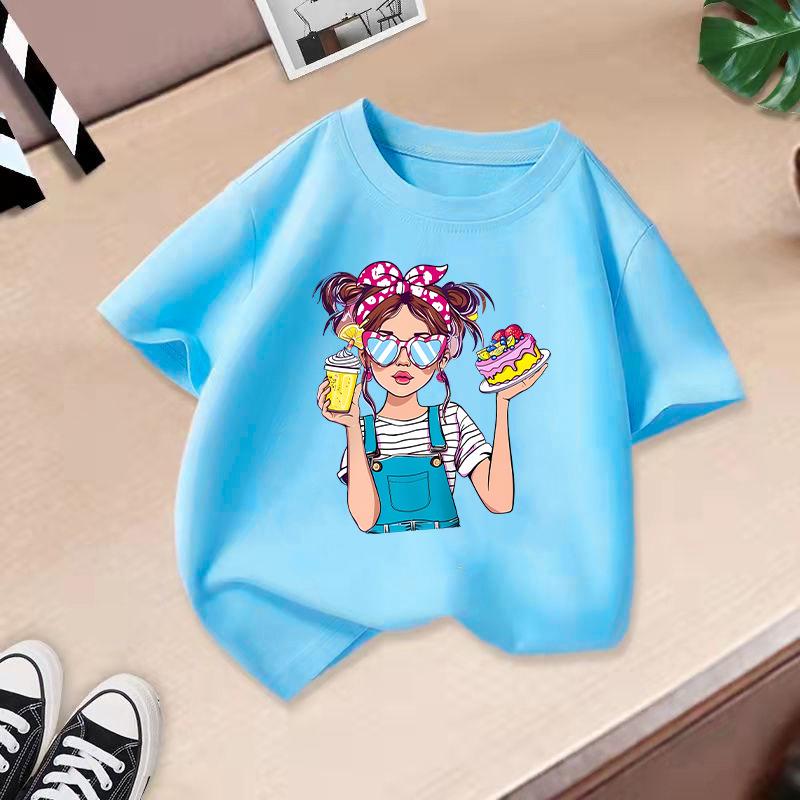 Kid T Shirt Cool Girl Printed Children T-shirt Kids 100% Cotton Clothes 2-13Y T-shirt Top Boys Girls Baby Tee