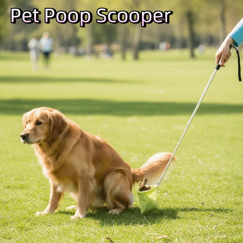 Dog Feces Cleaner Foldable Pet Poop Scooper Extendable Handle Portable Dog Poop Catcher Non-Contact Cat Cleaning Tool Outdoor