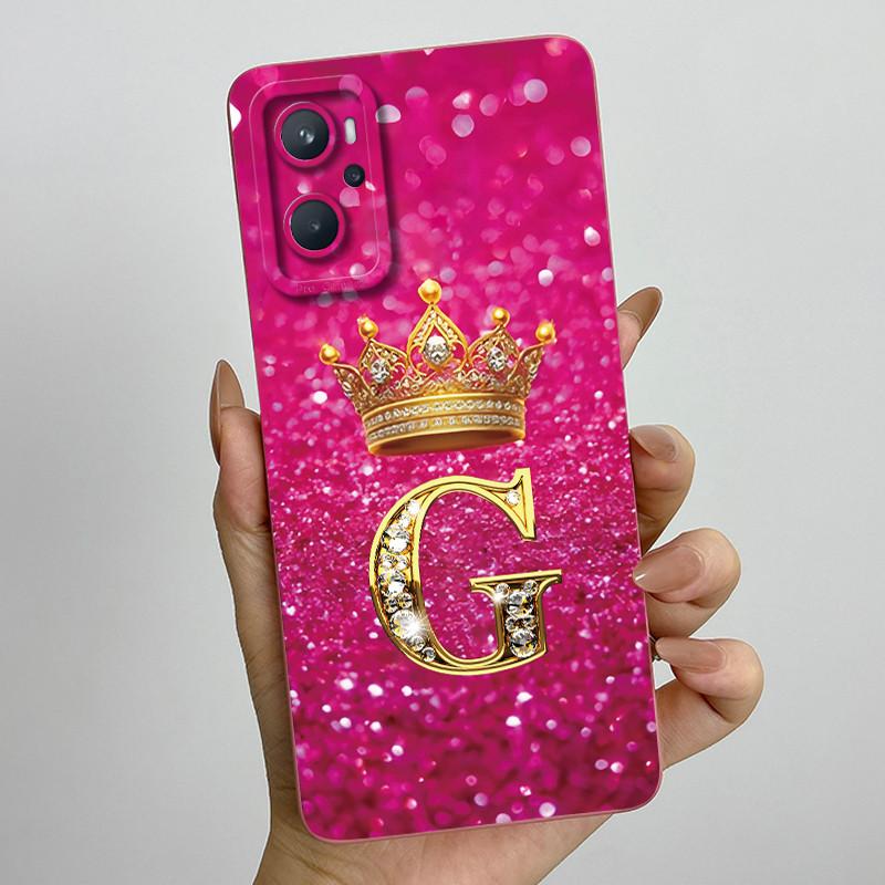 Для Realme 9i 4G RMX3491 / Oppo A96 CPH2333 Модный Чехол для Телефона с Начальной Буквой для Пары Мягкий Силикон ТПУ Защитный Чехол для Камеры