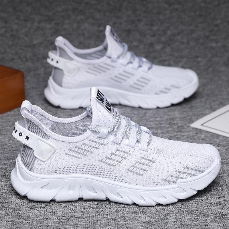 Summer Men's Shoes New Fly-woven Mesh Breathable Casual Shoes Fashionable Versatile Wear-resistant Sports Shoes