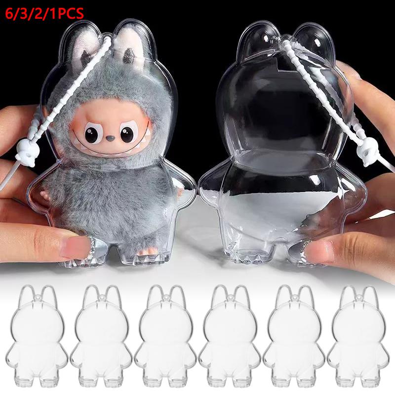 Прозрачный чехол для Labubu Mini, пылезащитный чехол для Labubu V4, значок The Monster для серии Love, аксессуары для плюшевой куклы