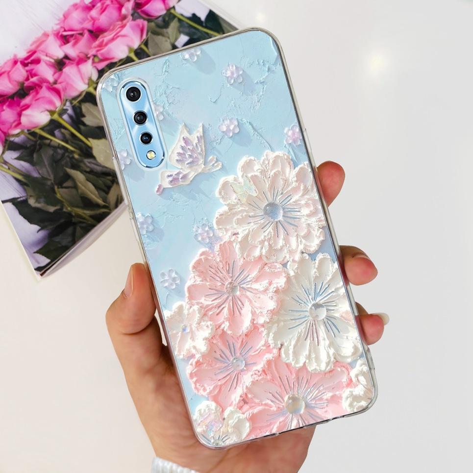 Для Vivo 1907 Vivo Y7s Y17s Чехол Задняя крышка Мультяшный Крутой стиль Животные Девичий Цветок Мода Мягкий ТПУ Силиконовый Бампер VivoY17s