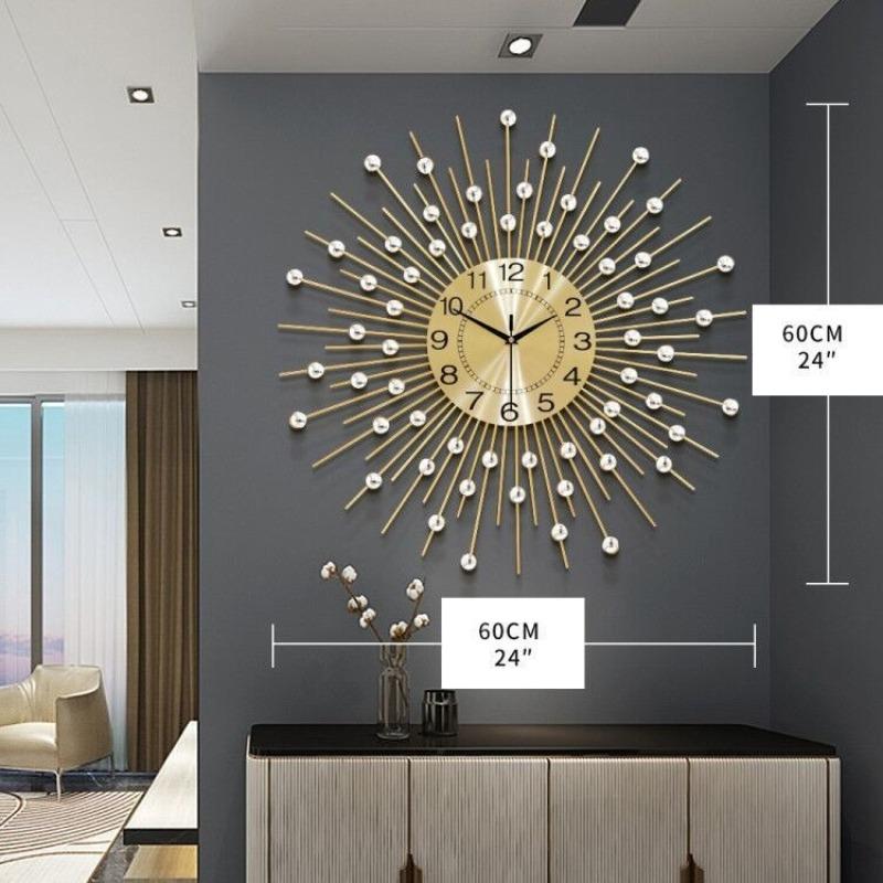 Металлические Большие Настенные Часы Роскошные Креативные Настенные Часы Декоративные Подвесные Часы для Ресторанов Аксессуары для Декора Гостиных